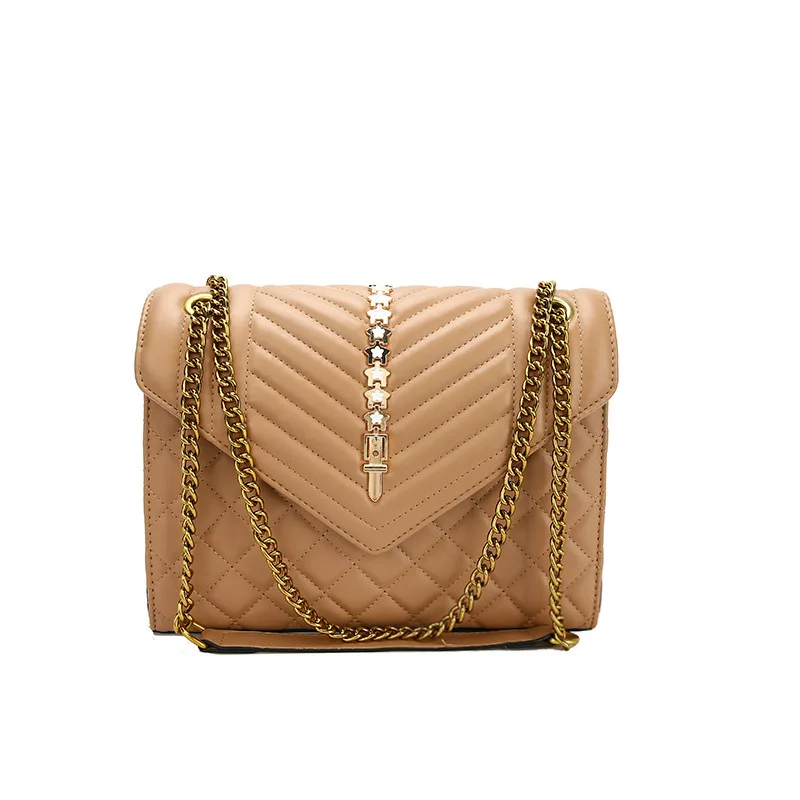 

Сумка на плечо женская с цепочкой, роскошный саквояж на плечо, маленькая вместительная сумочка-мессенджер из искусственной кожи с клапаном,...