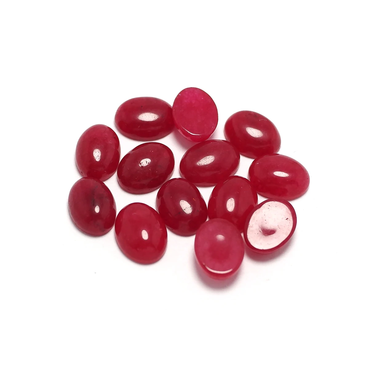 

10pcs Deep Rose Red Cabochon Stone,Oval Gemstone,Polished Flat Back Stone,6x8mm Accessorie For Necklace Earring Making Supplies