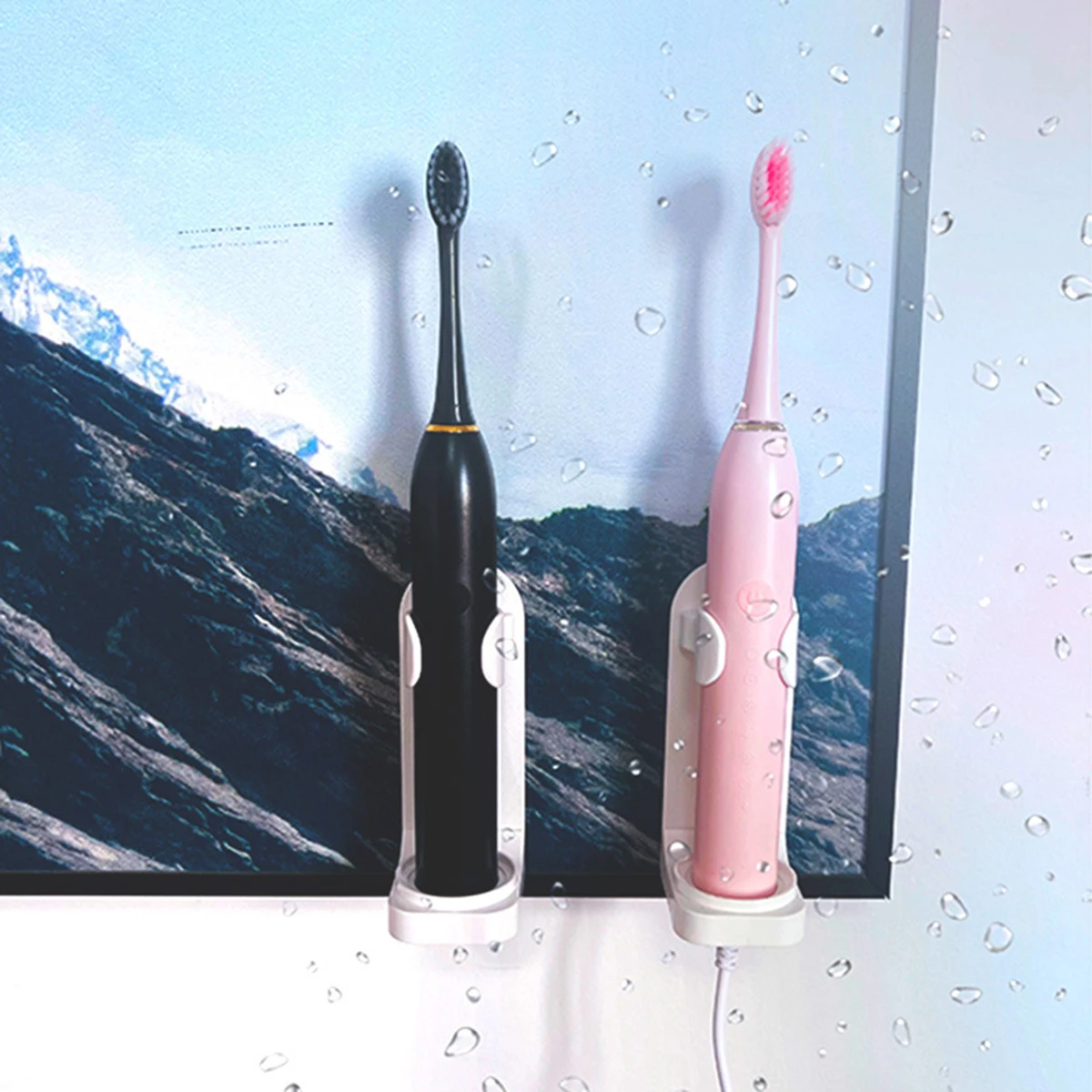 Клейкий стиль неперфорированная полка для хранения зубных щеток настенный