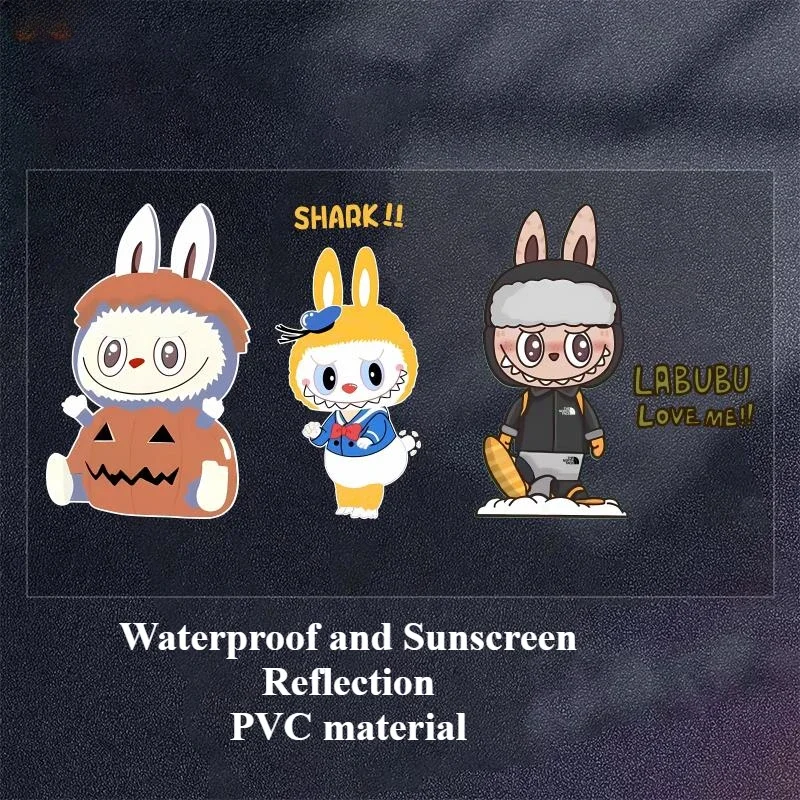 Аниме мультфильм милый LABUBU мотоцикл электромобиль царапины блок украшения