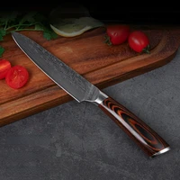 damascus pattern kitchen knife color wood handle household sharp stainless steel kitchen knife blade chef knife with gift box