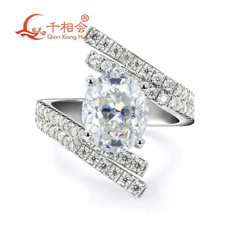 9*11mm crushed ice harro cut oval  Sterling 925 Silver  Moissanite Ring Men women  Diamonds Male fine Jewelry gift wedding