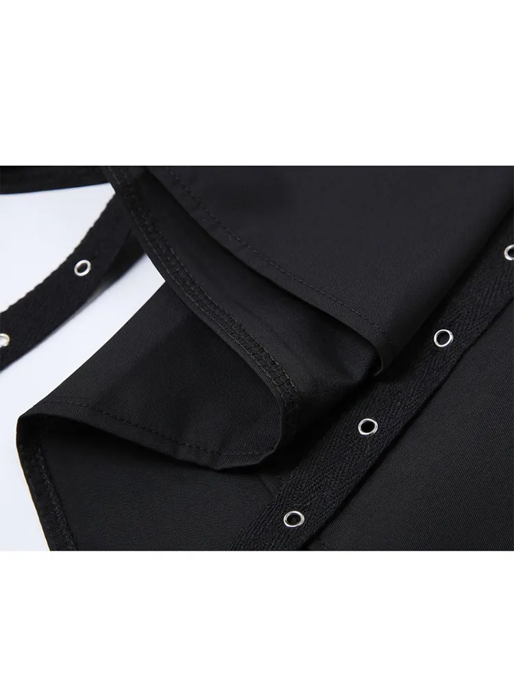 Женская юбка с высокой талией черная большого размера в готическом стиле поясом