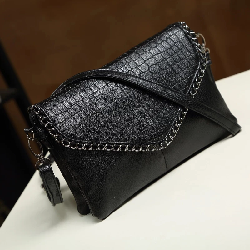 

High quality alligator chains handbags fashion women envelope clutch ladies party famous brand shoulder messenger crossbody bags