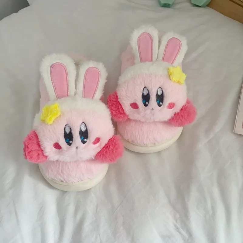 Новые милые симпатичные хлопковые тапочки Kirby домашние Нескользящие теплые для