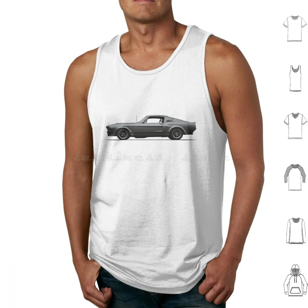 

1967 Fast Back Restomod Tank Tops Print Cotton Restored Stang Fastback 1967 1968 1969 Muscle Car Race Fast Side