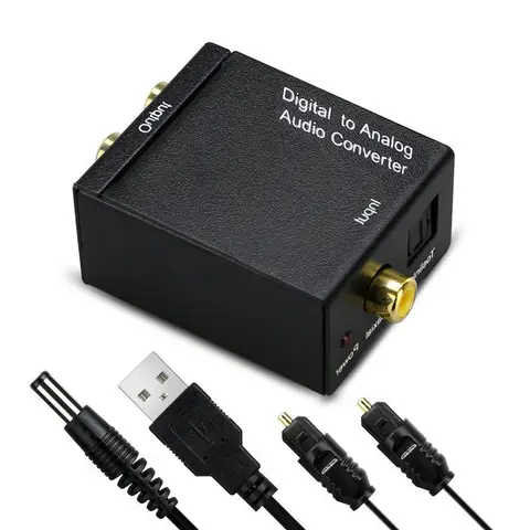 Аналоговый-цифровой аудиопреобразователь, аналоговый-оптический волоконный коаксиальный сигнал ADC Spdif, стерео разъем 3,5 мм, 2 внешних декодера