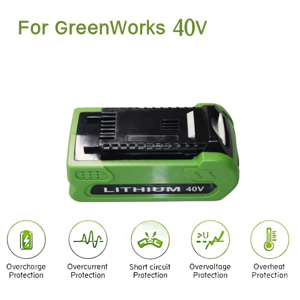 Для GreenWorks 40 В 5000 мАч Сменные инструменты Батарея Литий-ионная аккумуляторная