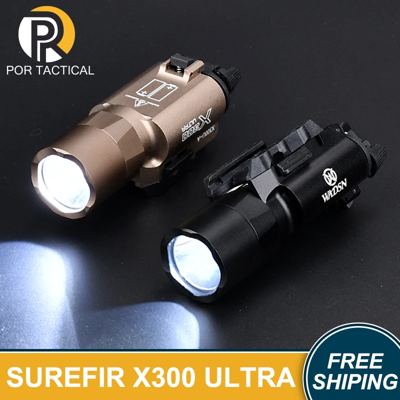 

Surefir Airsoft X300 Ultra X300U Tactical Scout Light 600 Lumens Hunting Gun Pistol Weapon Flashlight Fit 20mm Picatinny Rail