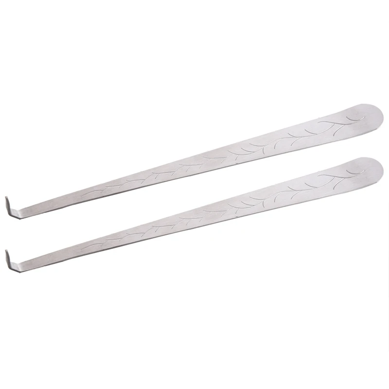 

2X Silver Steel Carved Patterns Put Out Extinguish Candle Wick Dipper Snuffer