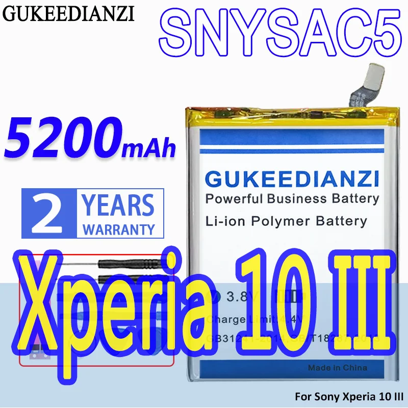 

Сменный аккумулятор GUKEEDIANZI большой емкости SNYSAC5 5200 мА/ч для Sony Xperia 10 III 10III X10III