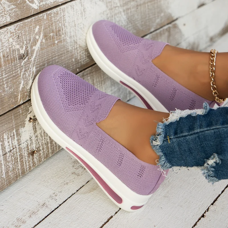 

Women's Vulcanized Shoes Autumn Women Shoes Fashion Purple Mesh Shoes Platform Sneakers Casual Walking Shoes Zapatillas Mujer
