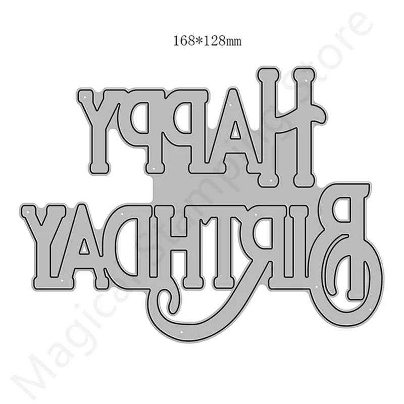 

Happy Birthday Alphabet Metal Cutting Dies No Stamp Templates for DIY Scrapbooking Diary Photo Album Craft Paper Card Embossed