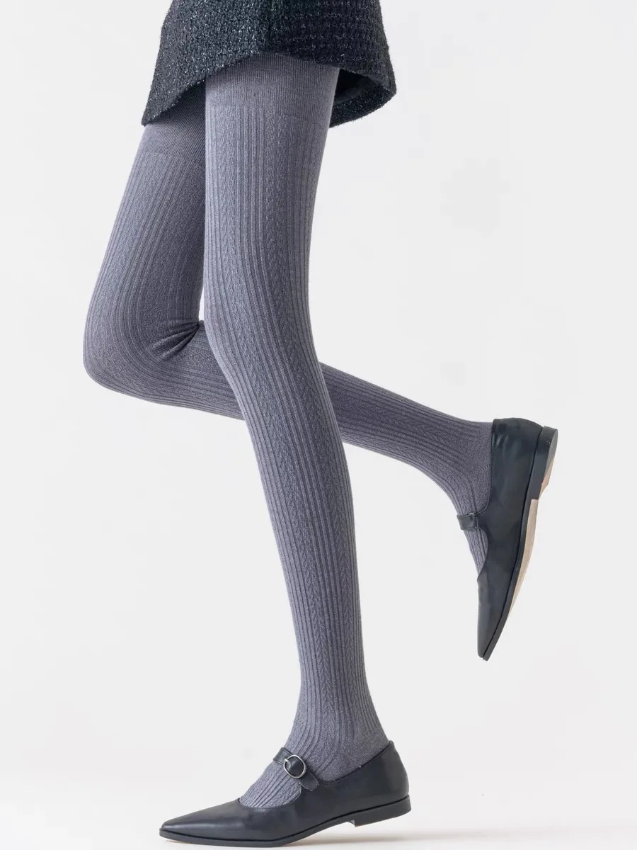 Весенне-осенние женские винтажные вязаные леггинсы Mori Girls Wheatear Jacquiard 300D в