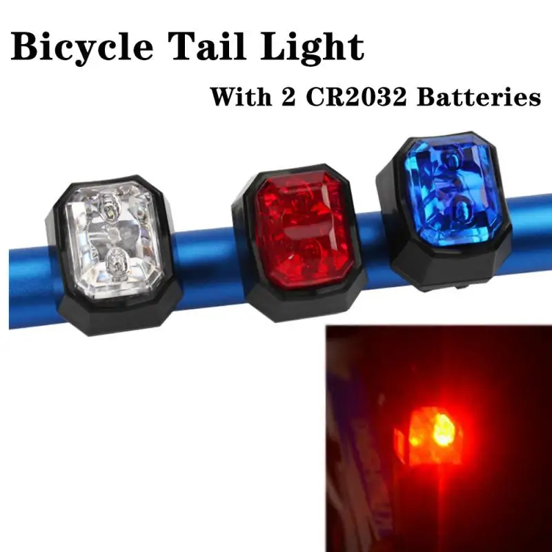 

Bicycle Taillights With Two CR2032 Batteries Waterproof Mountain Bike Rear Light Outdoor Cycling Safety Warning Lamp Accessories