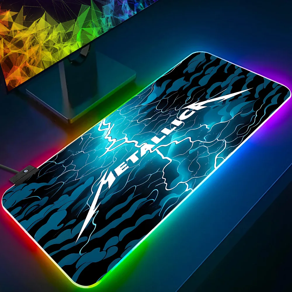 Фото Коврик для мыши с RGB-подсветкой M-METALLICAS для ПК, игровой коврик для мыши с LED-подсветкой, резиновый коврик для игрового компьютера №3