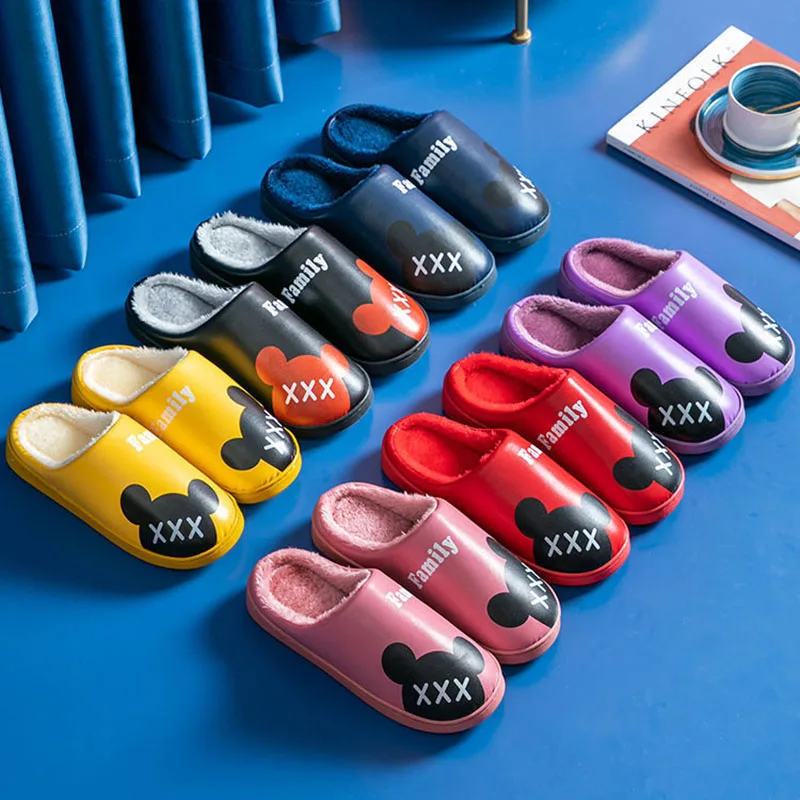 

Cotton Slippers Women'S Autumn And Winter Lightweight Non-Slip Wear-Resistant Shoes Cute Couples Home Indoor Warm Plush Slippers