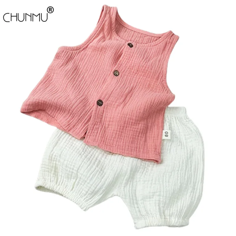 

Детский костюм для маленьких мальчиков и девочек летний Повседневный От 1 до 5 лет Детский костюм с шортами для мальчиков и девочек комплект ...