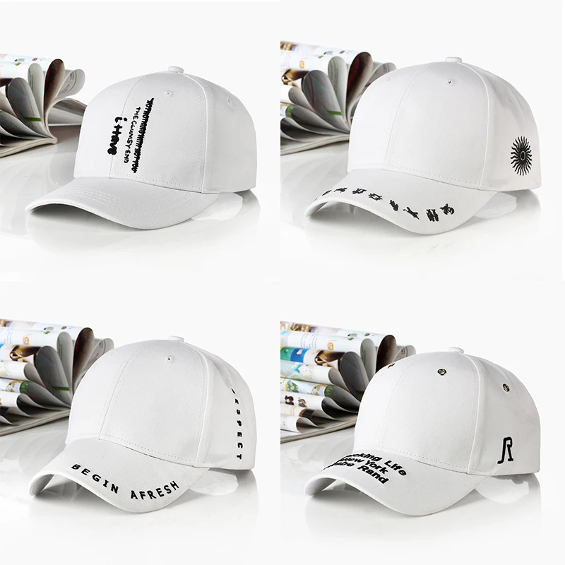 

2022 New Fashion letter Embroidery black White Cap Cotton Snapback Hats For Men Women Hip Hop Fitted Baseball Caps
