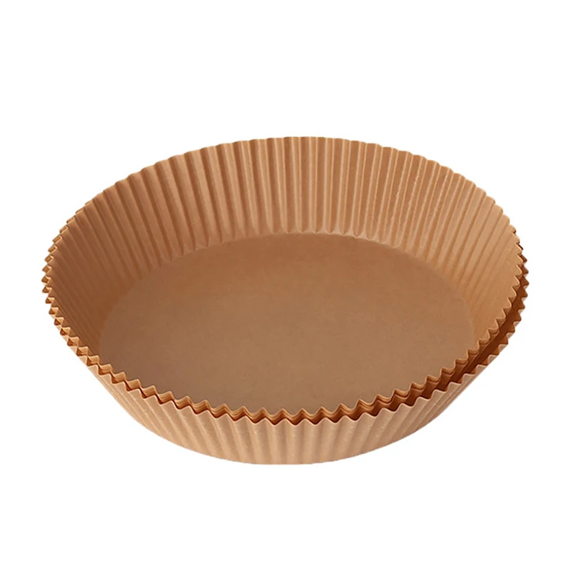 

50pcs/100pcs 20cm Disposable Kitchen Air Fryer Liner Papers Non-Stick Round Air Fryer Mats Parchment Wood Pulp Steamer