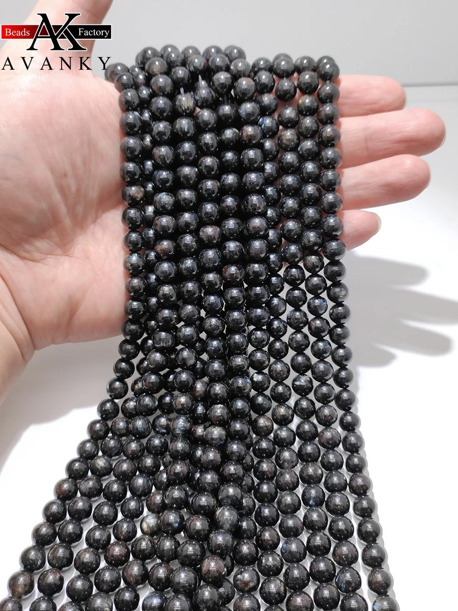 

Натуральный камень, черный дракон, кристалл кварца для изготовления ювелирных изделий, круглые бусины-разделители, «сделай сам», браслеты, ожерелья, аксессуары, 15 дюймов, 6-10 мм