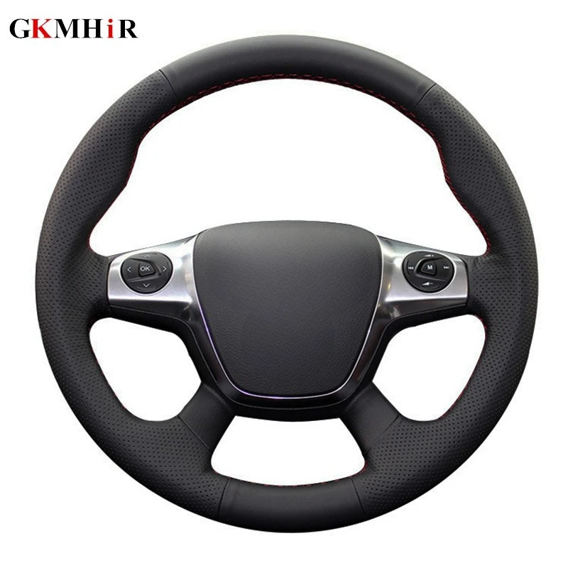 

Черный мягкий чехол на руль из искусственной кожи для Ford Focus 3 2012-2014 KUGA Escape 2013-2016