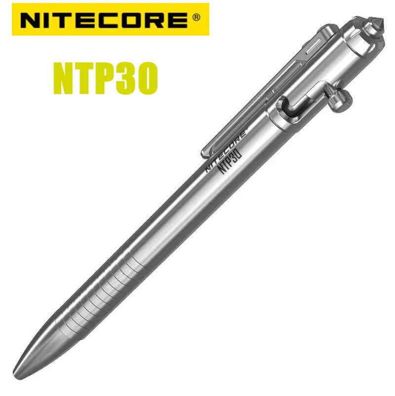 NITECORE NTP30 التيتانيوم الترباس عمل قلم تخطيطي كسّارة زجاج الطوارئ الدفاع عن النفس أدوات إنقاذ كسّارة زجاج الكتابة القلم