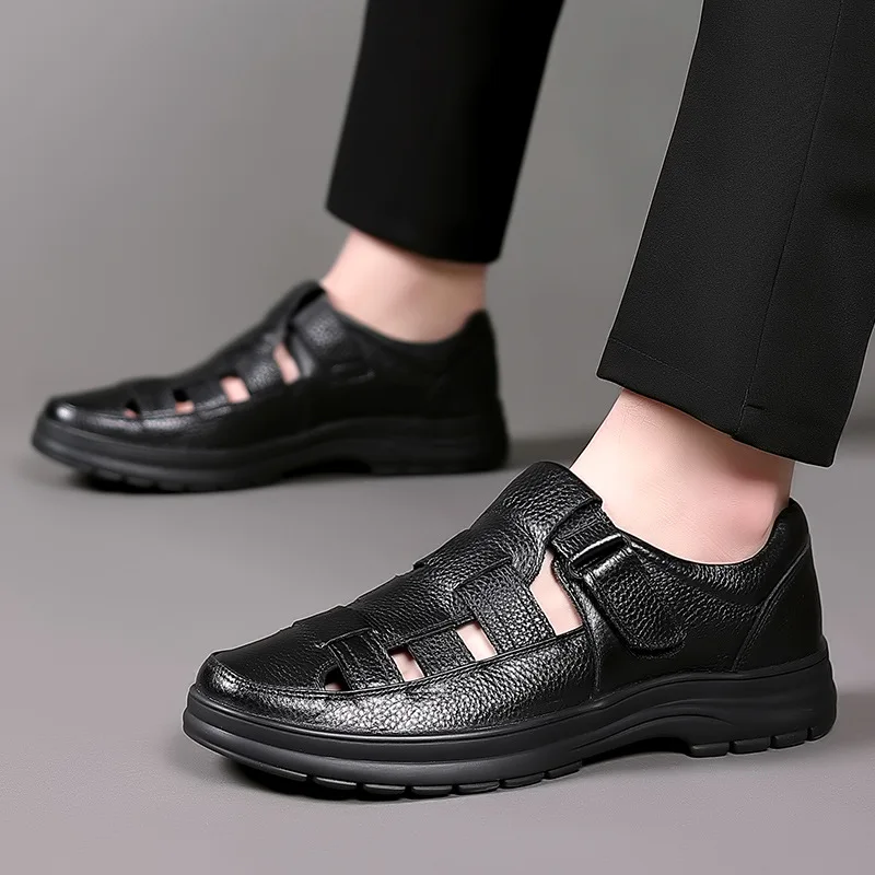 Мужские классические повседневные сандалии дышащие Нескользящие пляжные