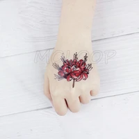 new tattoo sticker temporary red spider snake lily plant flower small waterproof fake tatto flash hand tatoo for woman girl kid