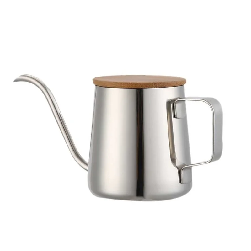 

350ML Stainless Steel Long Narrow Mouth Coffee Pot Gooseneck Kettle Hand Drip Pot Pouring Over Tea Storage Bottle Coffeeware