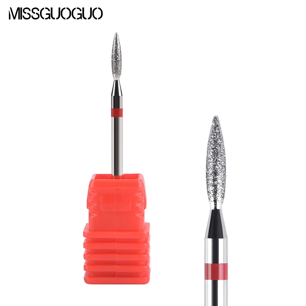 1PC Diamond Milling Cutters Pointed Head Design for Manicure Pedicure Cuticle Clean Burr Electric Nail Drill Bit Nail Files