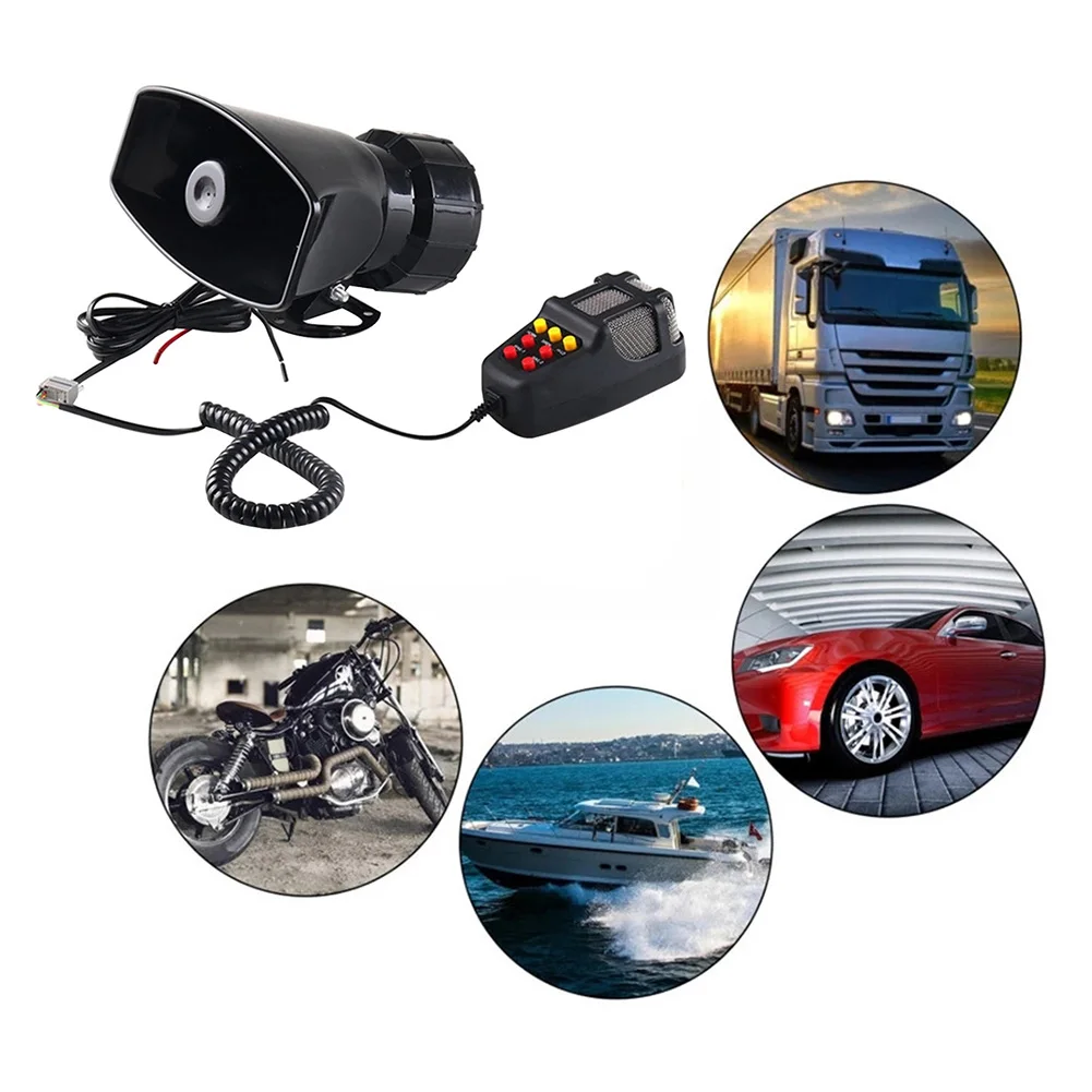 

Автомобильный громкий сигнал, полицейская сирена, звуковой сигнал, Мегафон, аварийный мотоцикл, 12 В, 100 Вт, 5/7, многоцветные звуковые сигналы