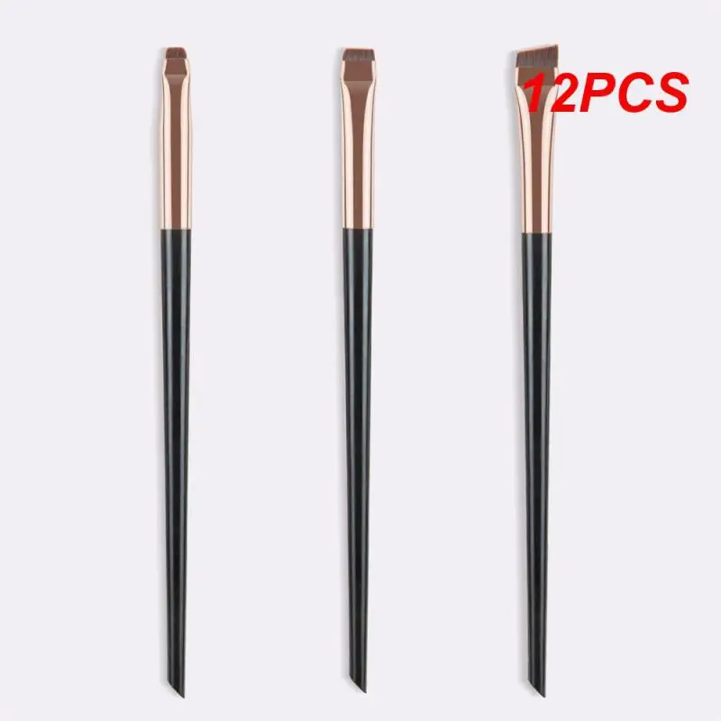 

12 шт. кисть для бровей подводка для глаз профессиональная маленькая угловая кисть для бровей Кисть для контура бровей тонкая кисть для подводки глаз инструменты для макияжа