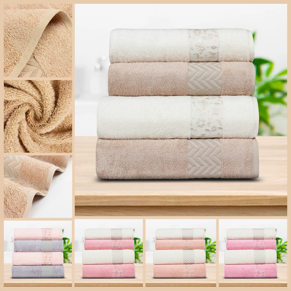 

4 Pcs Bamboo Quick-Dry Bath Towel Soft Absorbent Multi-Color Star Hotel Luxury Comfortable Bathroom Set Towels 50x90,90x150CM