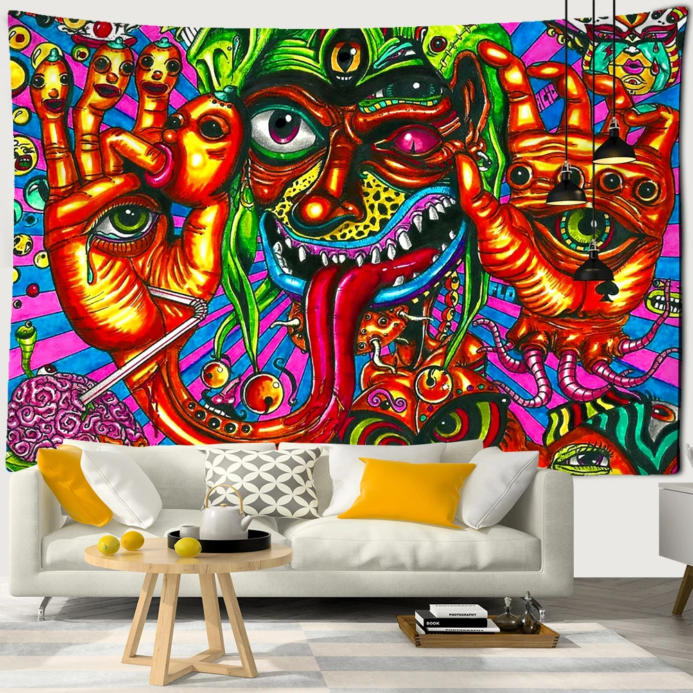 Гриб психоделический гобелен комнатный настенный Богемный Цыганский для