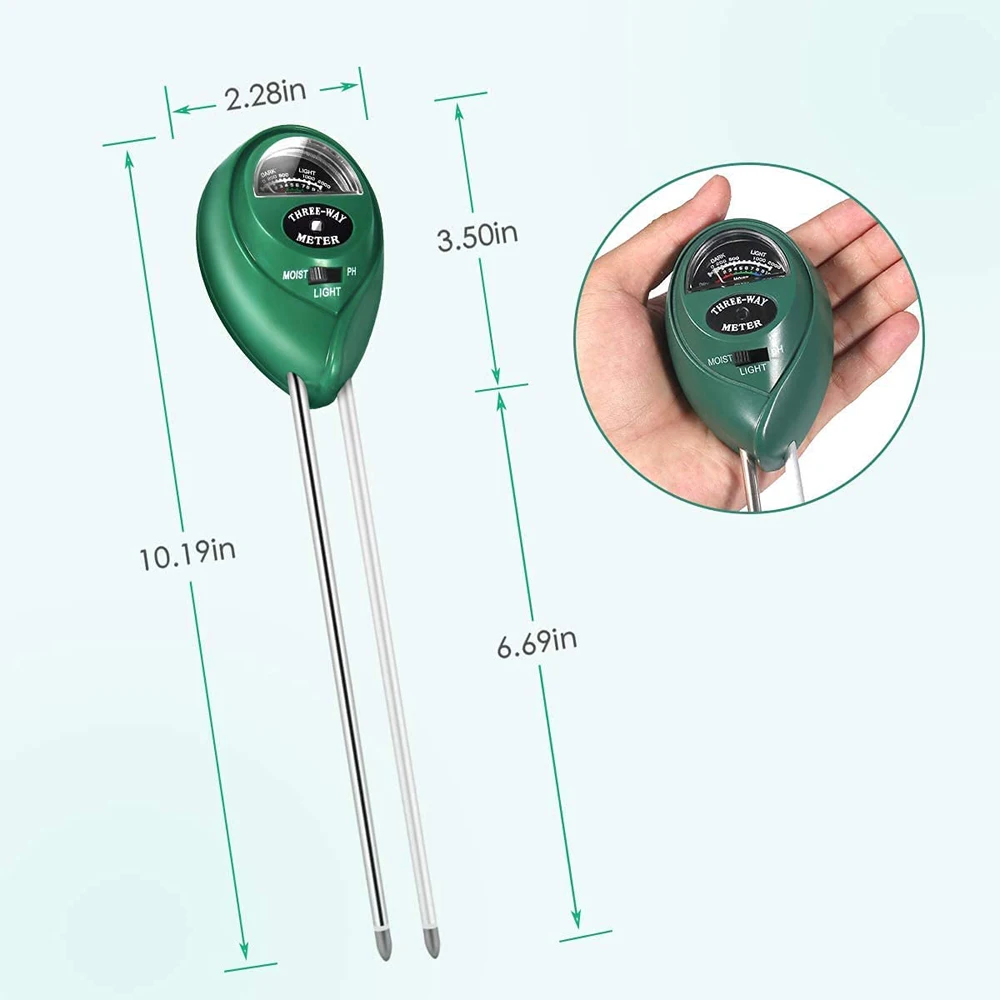 Тестер почвы 3-в-1 измеритель влажности растений освещения PH тестер для дома сада