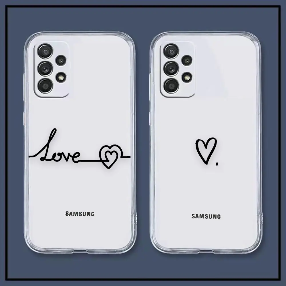 

Clear Case For Samsung A81 A73 A72 A71 A53 A52 A51 A50 A50S A42 A33 A32 A21 A30 A30S A23 A22 5G 4G Case Funda Sexy Line Love Art