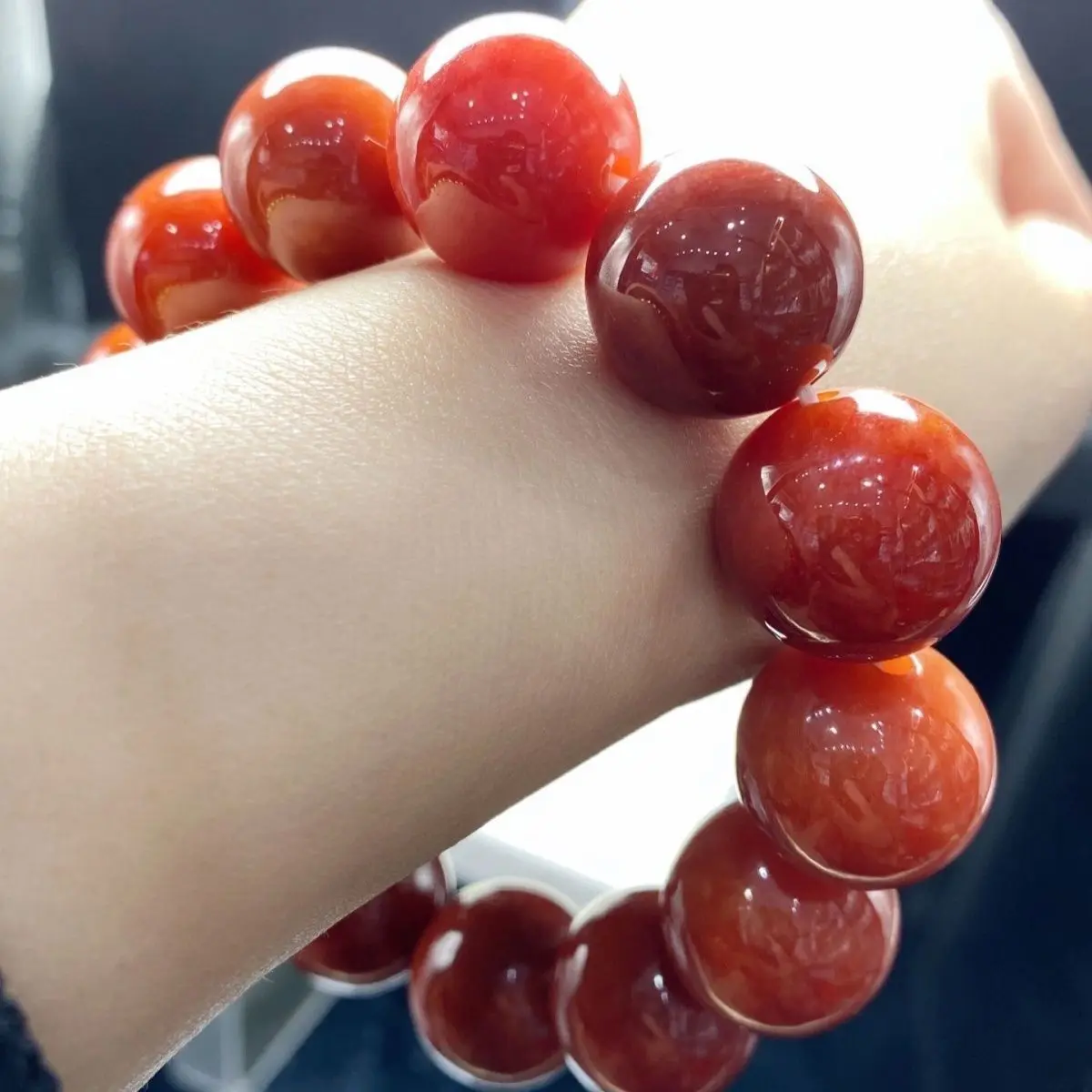 Мьянманский натуральный браслет Old Pit Ice Red Patek для мужчин и женщин подарок пары