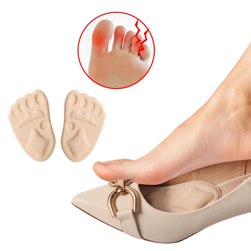 Women Forefoot Pad Relief Forefoot Insert Half Size Insoles Non-slip Sole Shoe Breathable Sweat Absorbing Foot Pads for Shoes