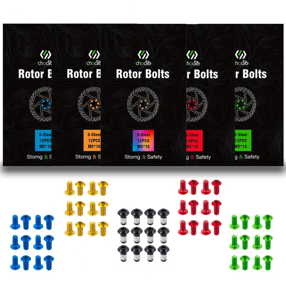 

Bicycle Screws 12Pcs Chainring Bolts Vibrant Color Fade-less Bike Parts Bike Crank Fixing Bolt Kit for Bicycle Parts
