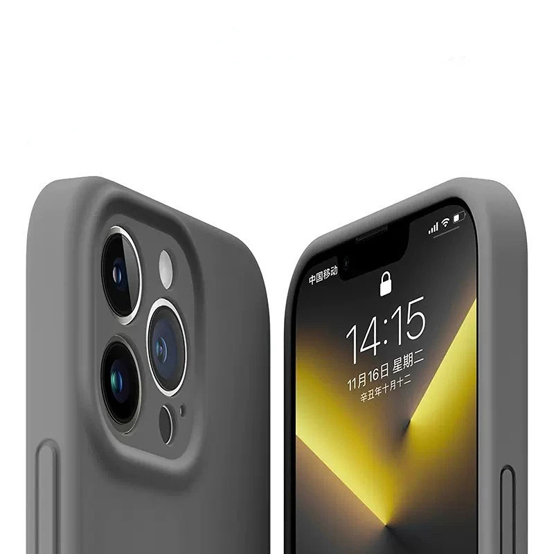 Square Liquid Silicone Phone Case for IPhone 13 14 Pro Max Plus Full Protection Cover