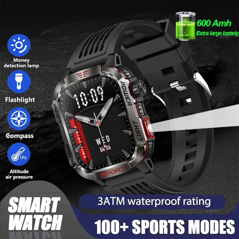 Мужские смарт-часы с пульсометром водонепроницаемые до 3 АТМ 2 01 дюйма