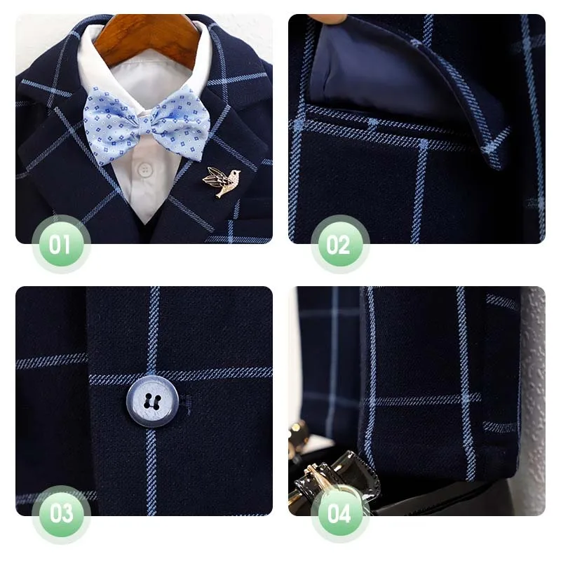 Детское роскошное платье для фотографий Nvay синего цвета джентльменская Детская