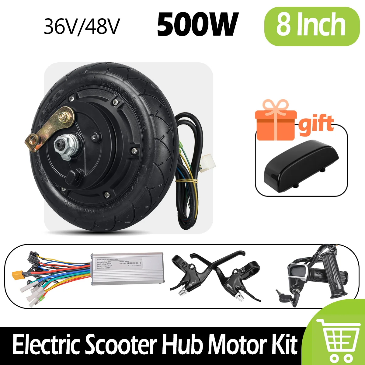 Комплект двигателя-концентратора для электрического скутера 500 Вт 36 В/48 В