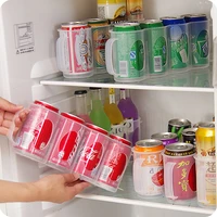 4 grids hand pull beverage can storage box refrigerator soda can organizer juice drink racks kitchen space saving accessories