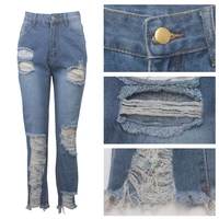 new casual skinny sexy hole ripped jeans trousers boyfriend jeans women high waisted pencil denim pants stretch push up jeans