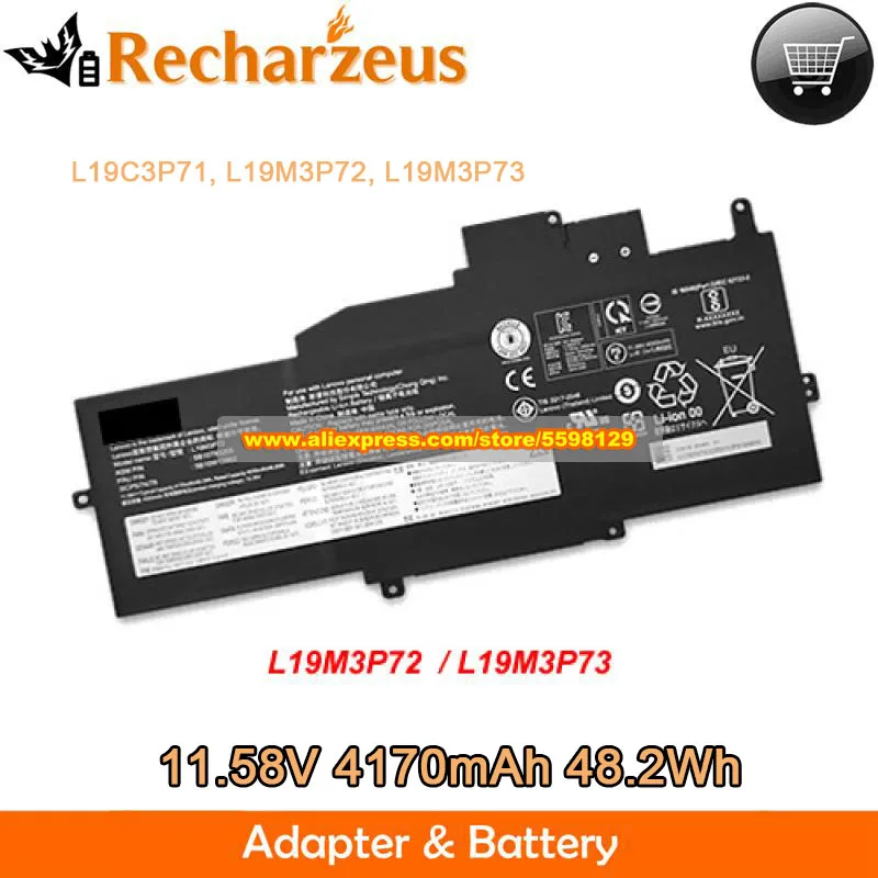 Оригинальный аккумулятор L19M3P72 L19M3P73 для Lenovo ThinkPad X1 Nano Gen 1 серии, аккумуляторы для ноутбуков 11,58 В 4170 мАч SB10T83206 5B10W13963 (art.: 3920cb3f2a520) - 3920cb3f2a520