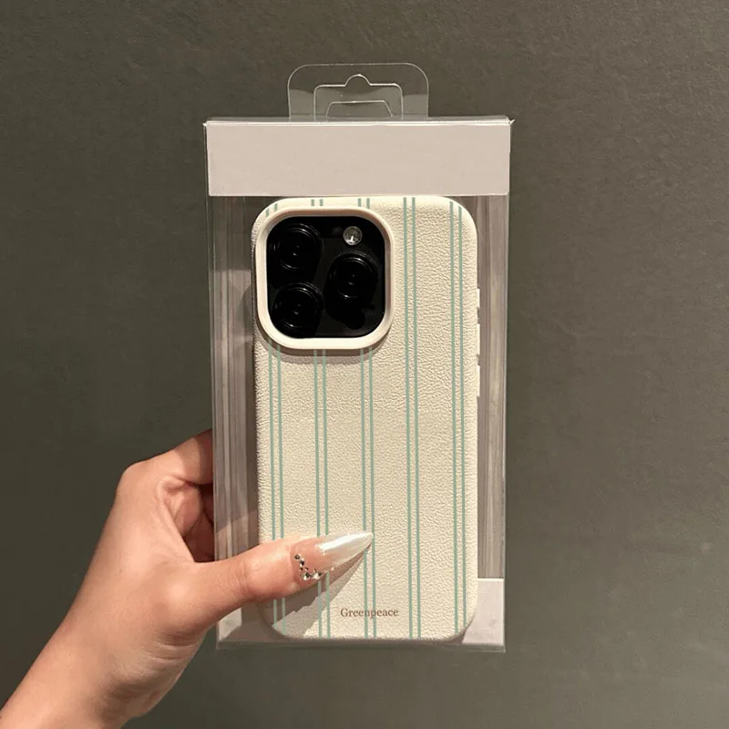 Фото Чехол для телефона с узором личи в зеленую полоску для Xiaomi 15 14 13 13T 14T Pro 5G, противоударный мягкий силиконовый чехол-бампер Candy Fundas №3