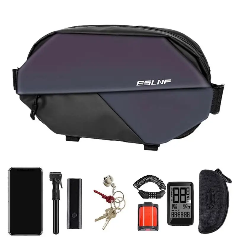 

Велосипедная сумка спереди, вместительная уличная сумка через плечо, многофункциональная сумка для хранения для мужчин, для активного отдыха, повседневной работы, для горных велосипедов