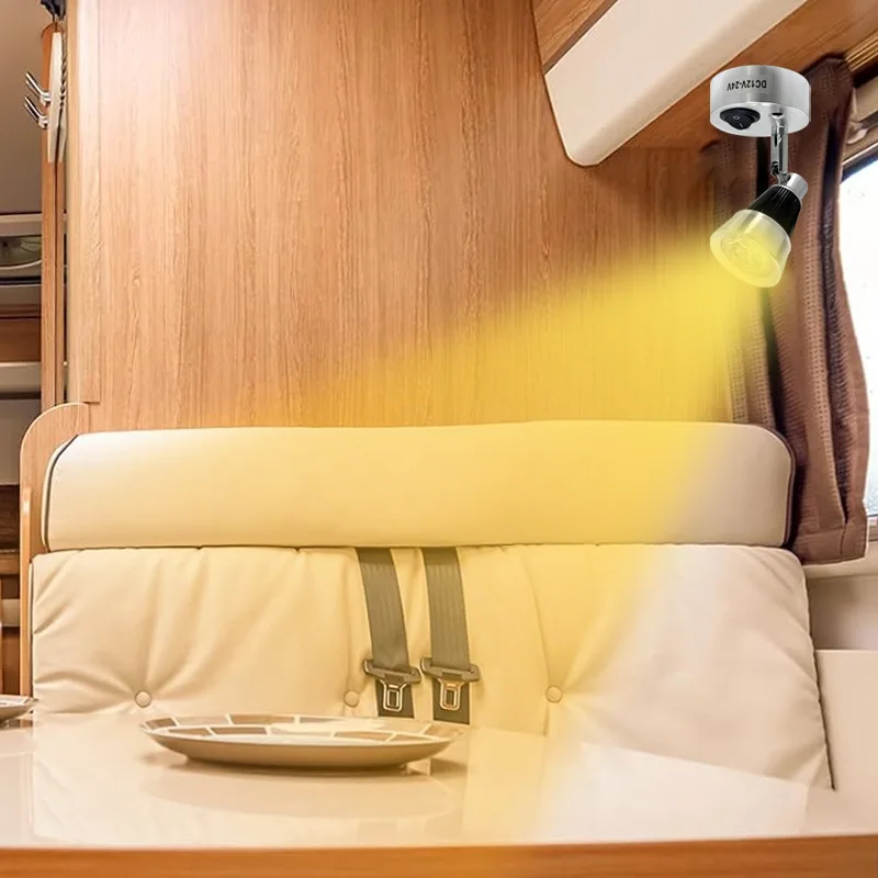 Фото Оптовая продажа: Светодиодный прожектор с выключателем 12-24В, настенный светильник для чтения для автодомов, светодиодная потолочная лампа для автодомов, внутреннее освещение для изголовья кровати, 3Вт, светильник для судов и яхт №4